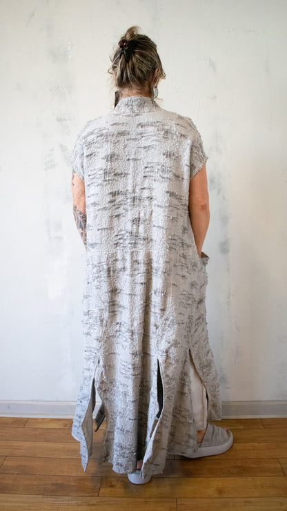 Distressed Duster in Mineral Wash Stormy