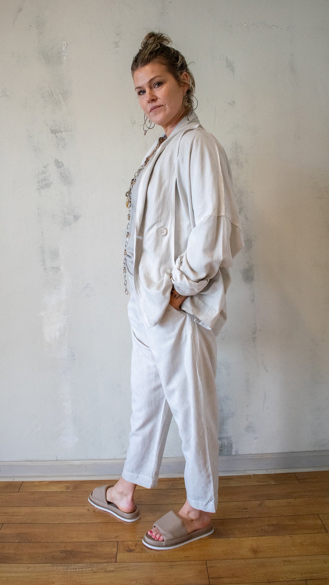 Soft Structure Double Jacket in Cloud