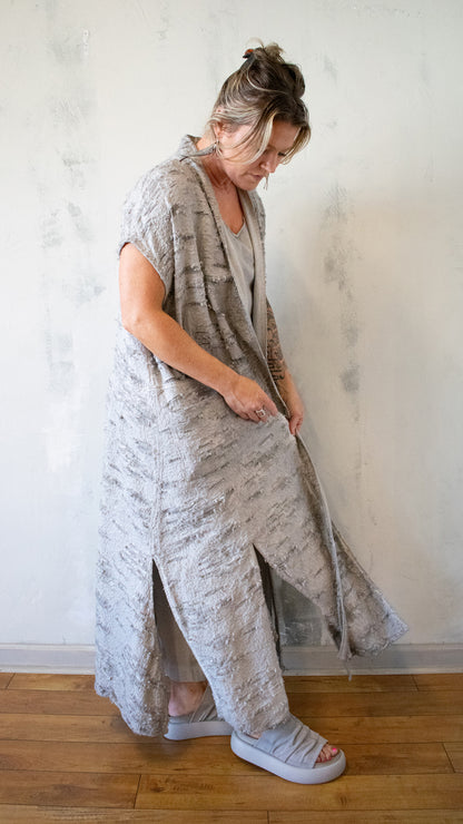 Distressed Duster in Mineral Wash Stormy