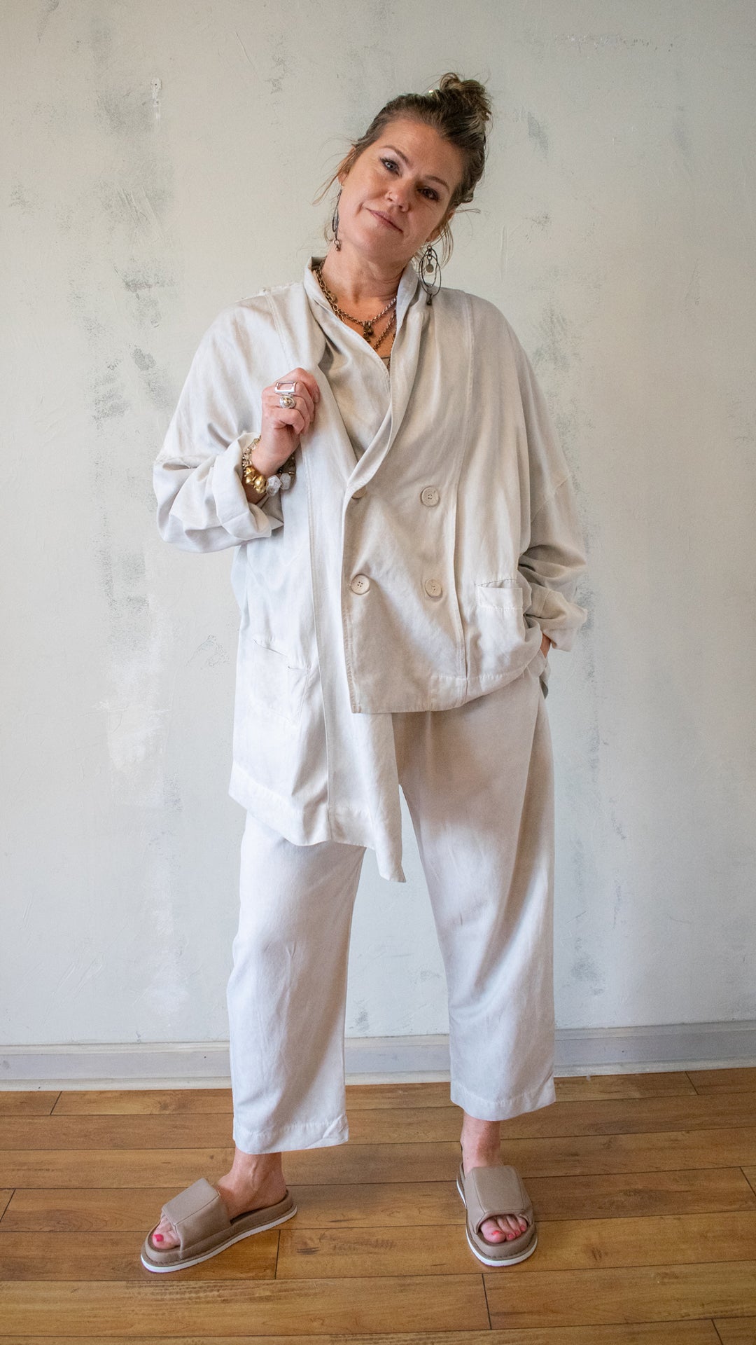 Soft Structure Double Jacket in Cloud