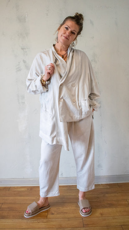 Soft Structure Double Jacket in Cloud