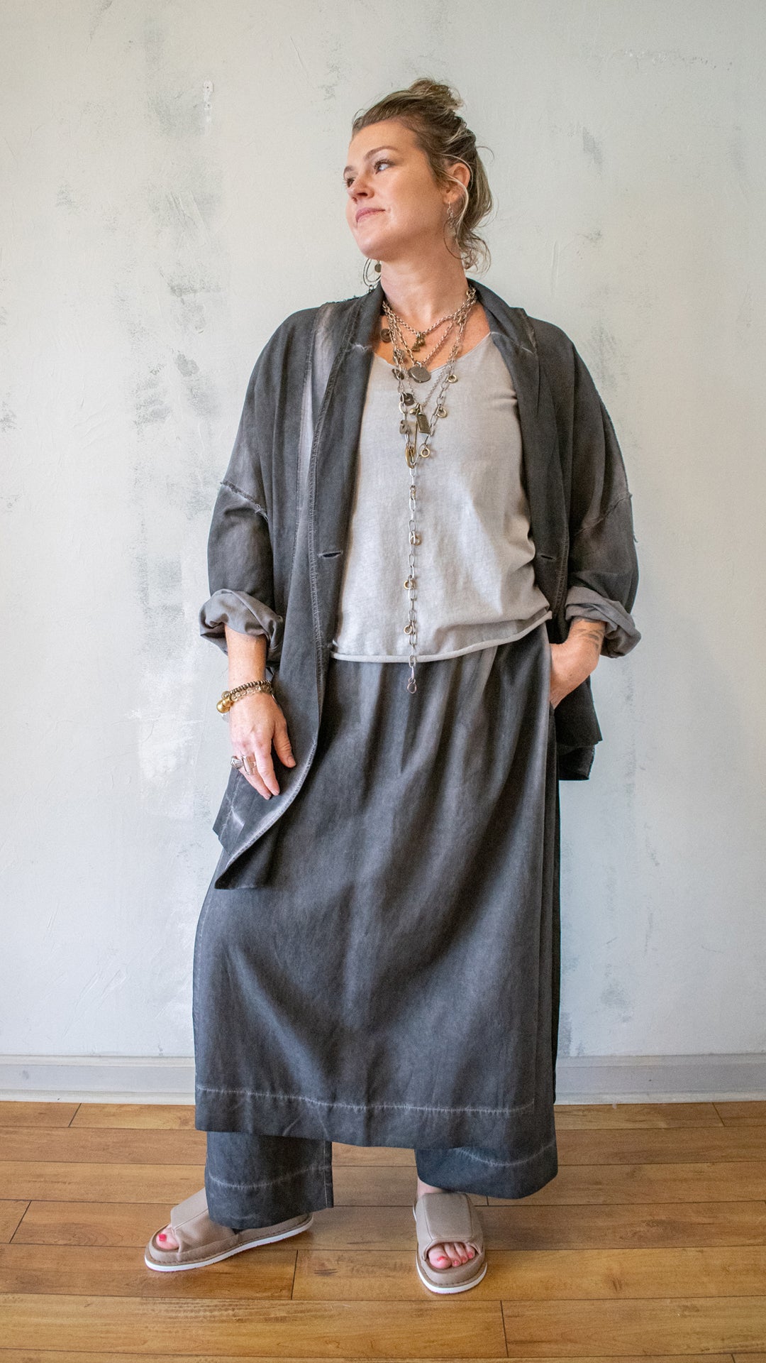 Soft Structure Double Jacket in Stormy