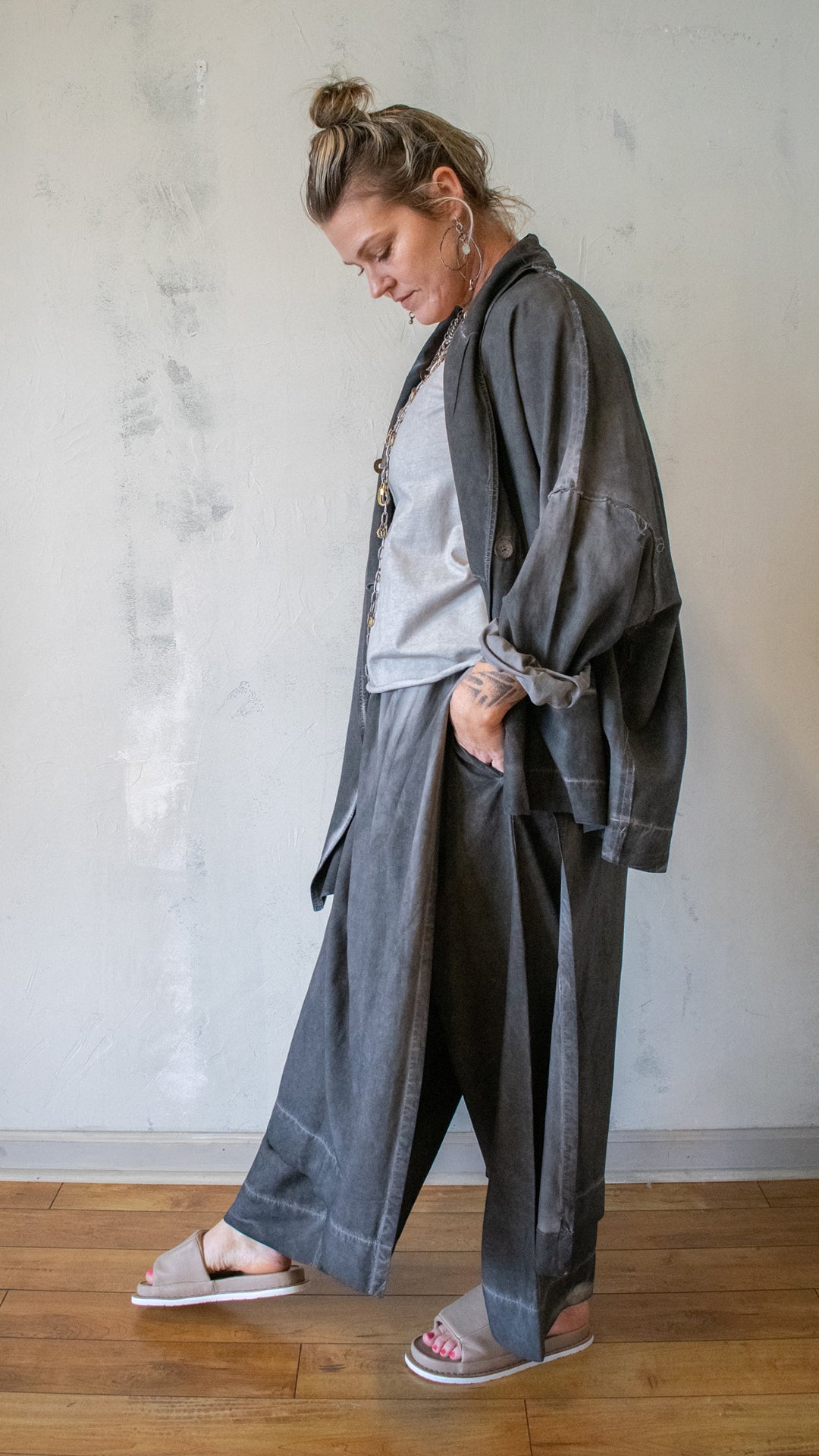 Soft Structure Double Jacket in Stormy