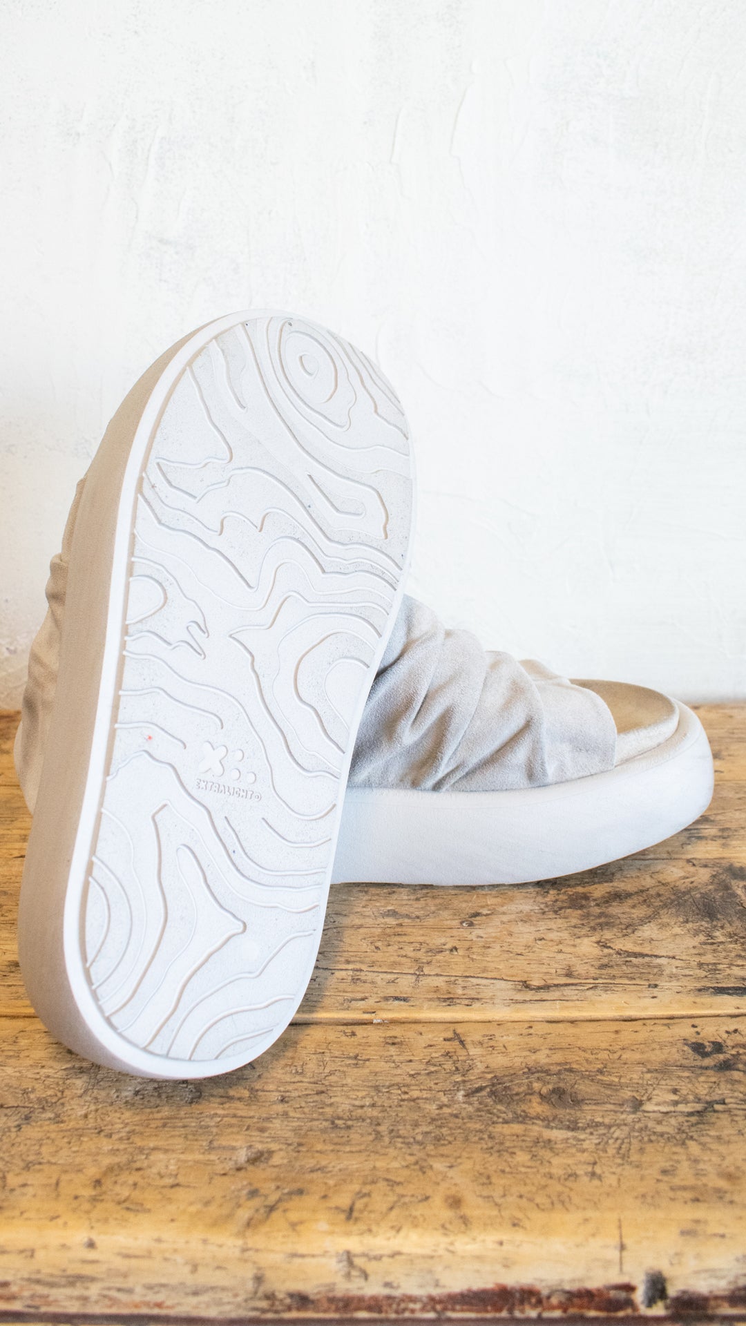 Ruched Suede Platform Slide