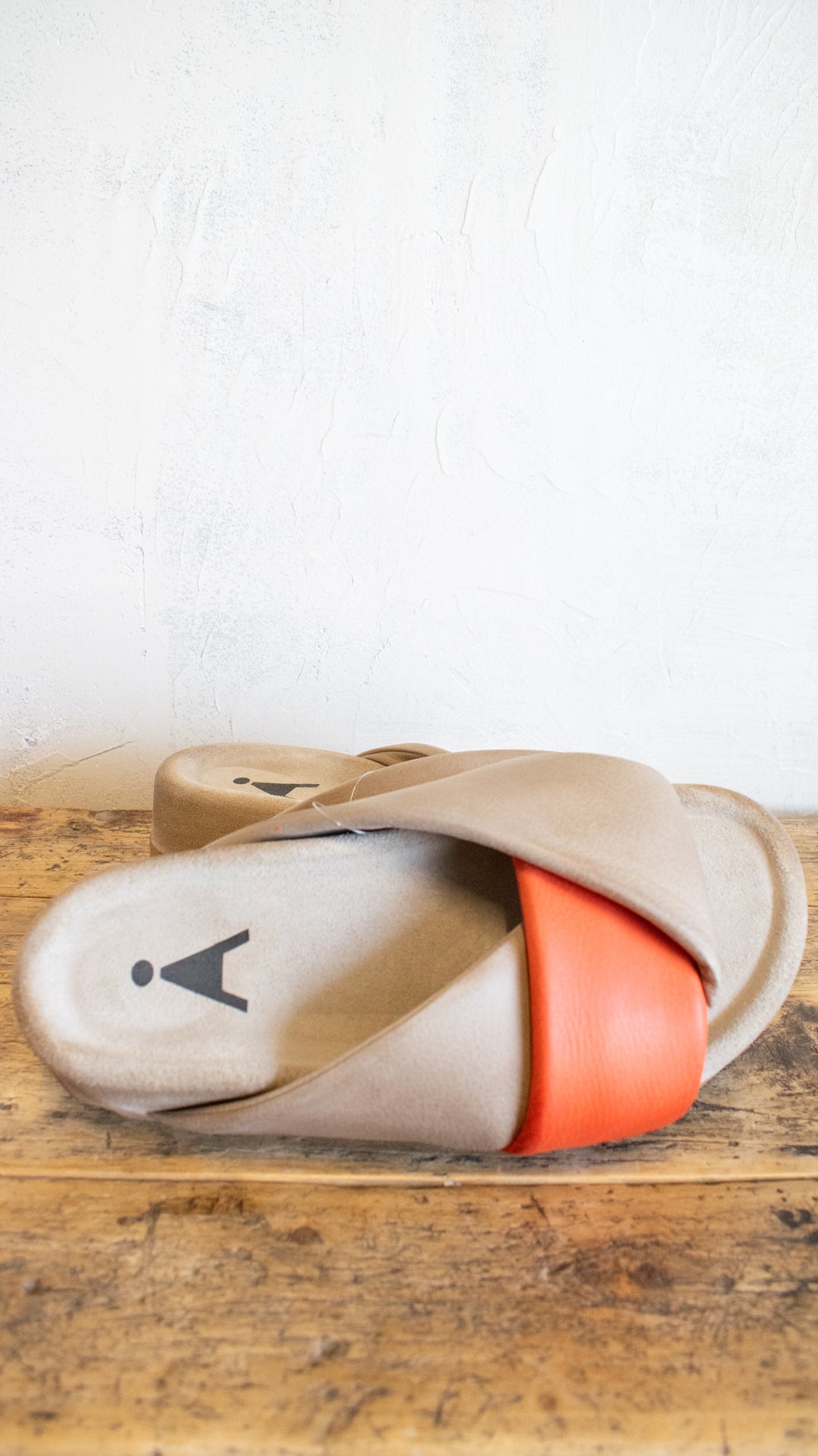 Taupe and Orange Platform Slide