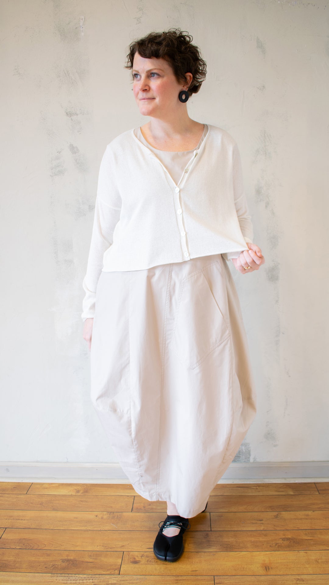 Button Down Cropped Cardigan