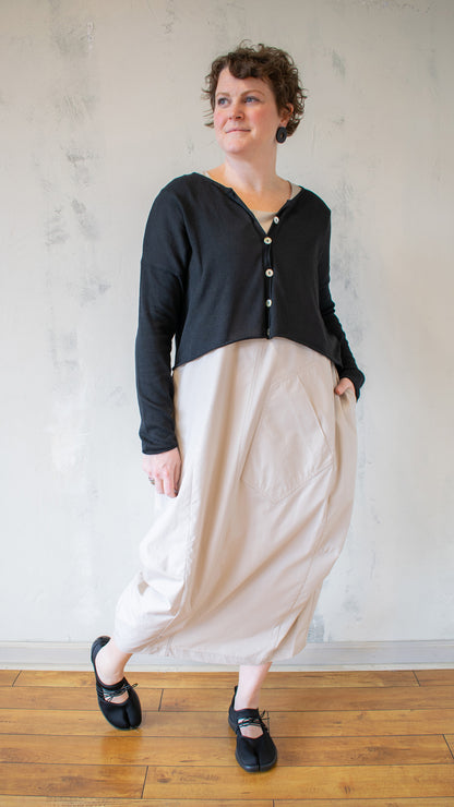 Button Down Cropped Cardigan