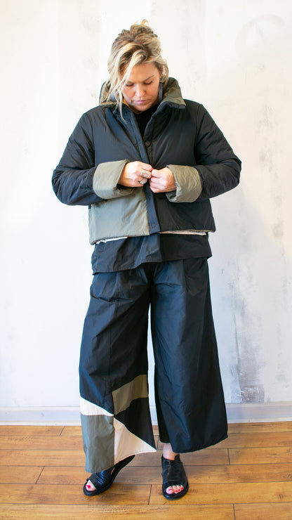 Green and Black Puffer Jacket