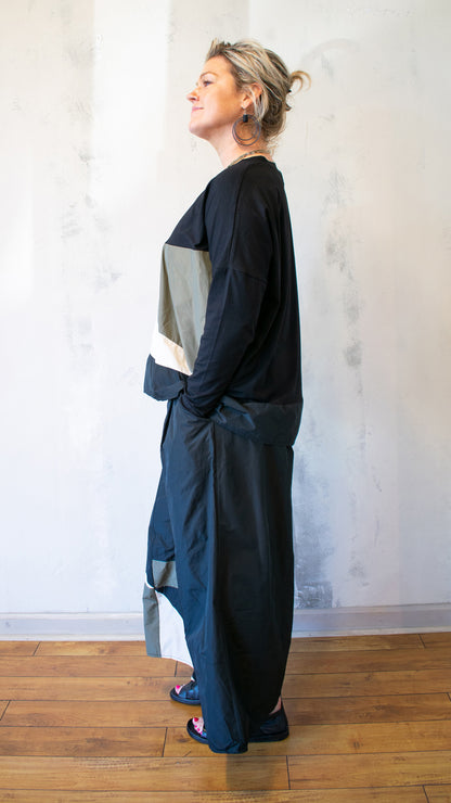 Stripe Taffeta Wide Leg