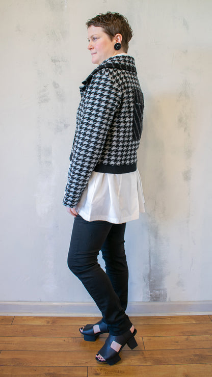 Cropped Houndstooth Jacket
