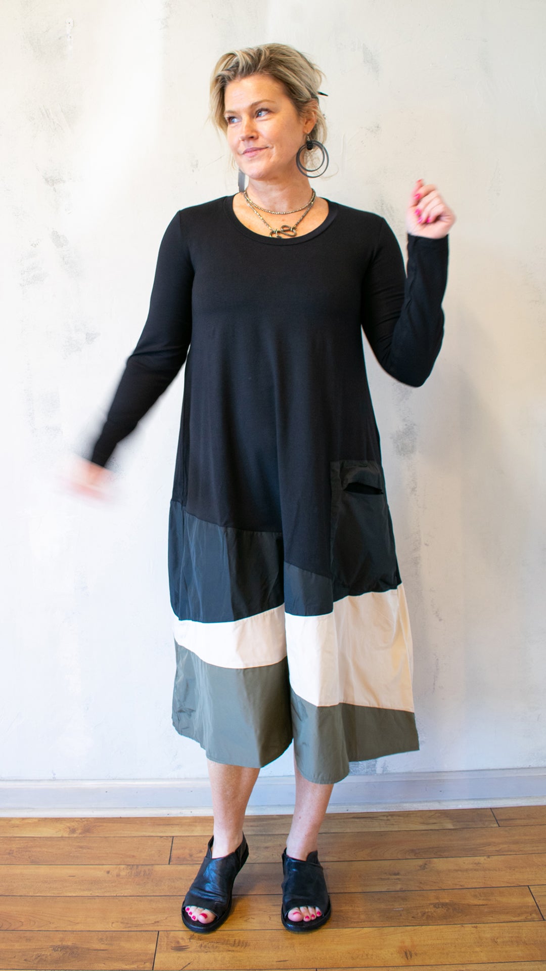 Taffeta Hem Dress