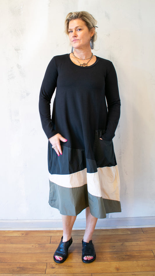 Taffeta Hem Dress