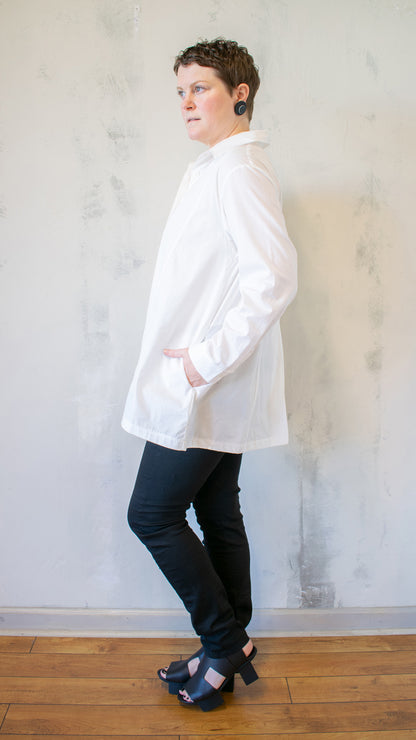 Panel White Button Up