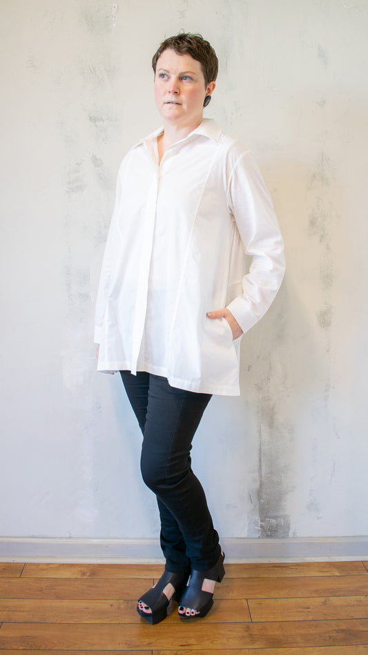 Panel White Button Up