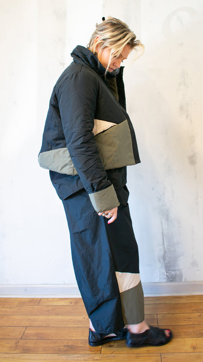 Green and Black Puffer Jacket