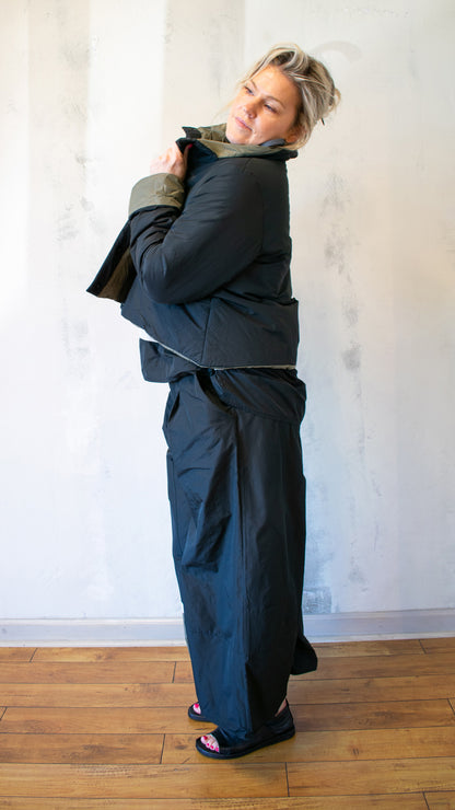 Green and Black Puffer Jacket