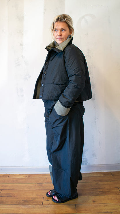 Green and Black Puffer Jacket