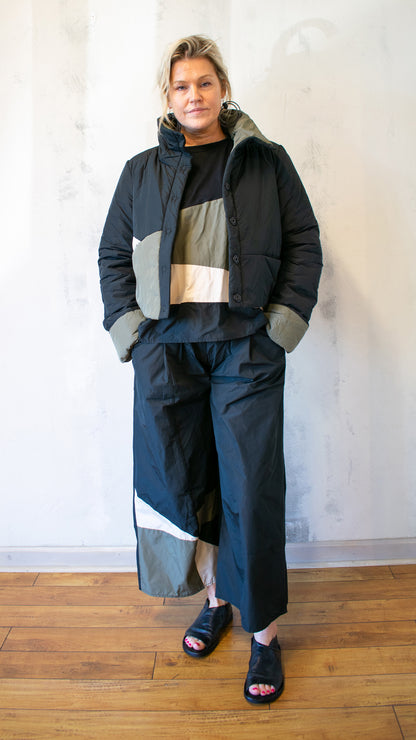 Green and Black Puffer Jacket