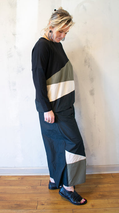 Stripe Taffeta Wide Leg