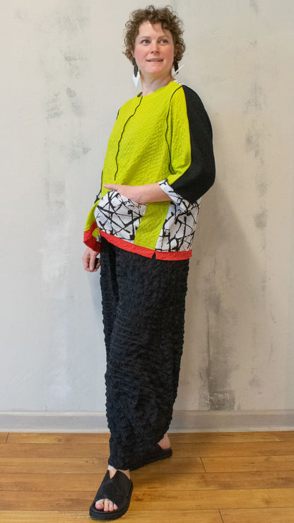 Lime Patchwork Pullover
