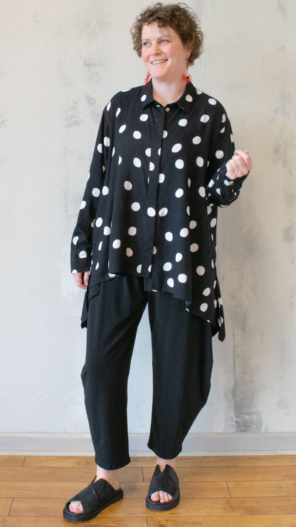 Polka Dot Button Down Swing Top