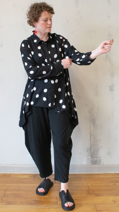 Polka Dot Button Down Swing Top