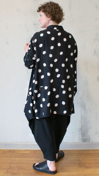 Polka Dot Button Down Swing Top