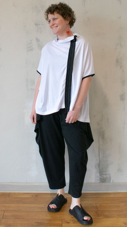 Contrast Ribbon Boxy Top