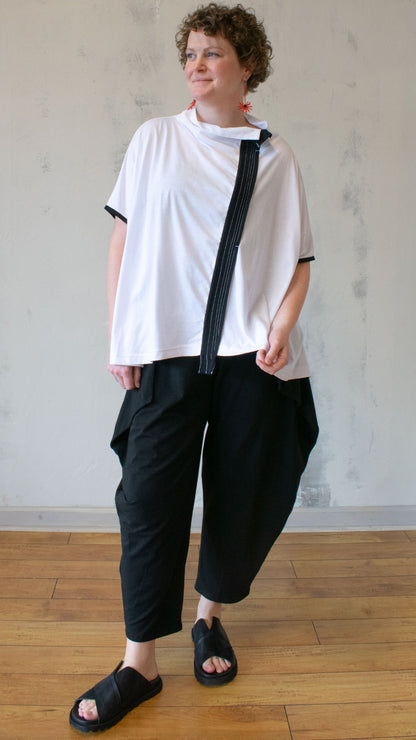 Contrast Ribbon Boxy Top