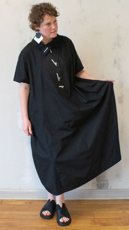 Exaggerated Buttonhole Henley Dress