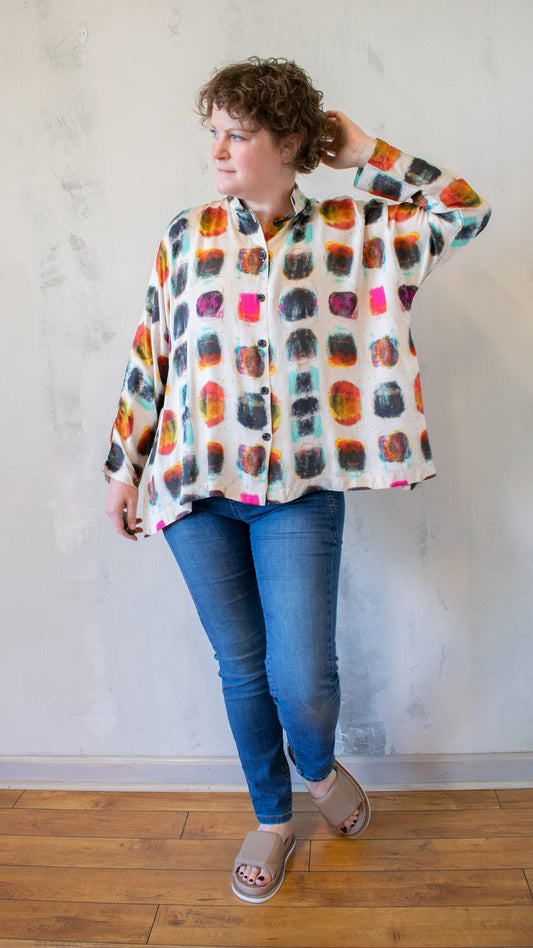 Painter's Grid Swing Blouse