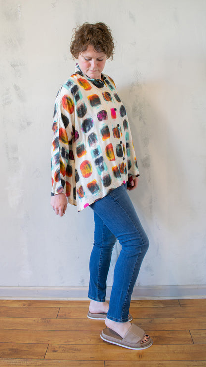 Painter's Grid Swing Blouse