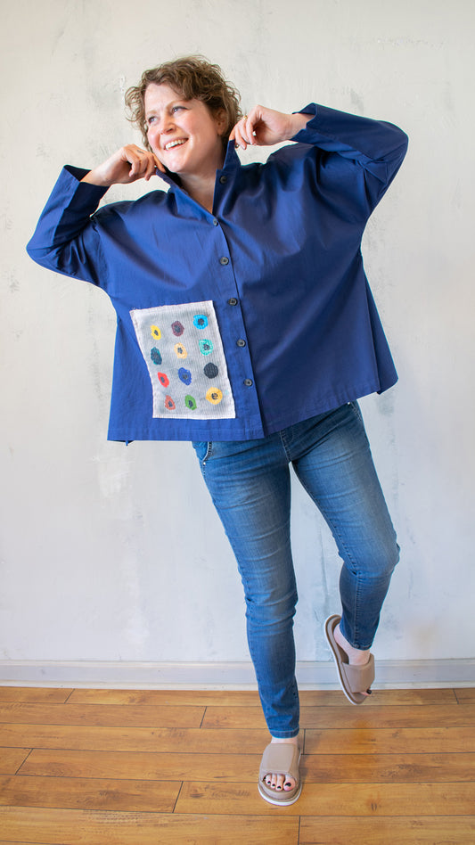 Indigo Patchwork Swing Shirt
