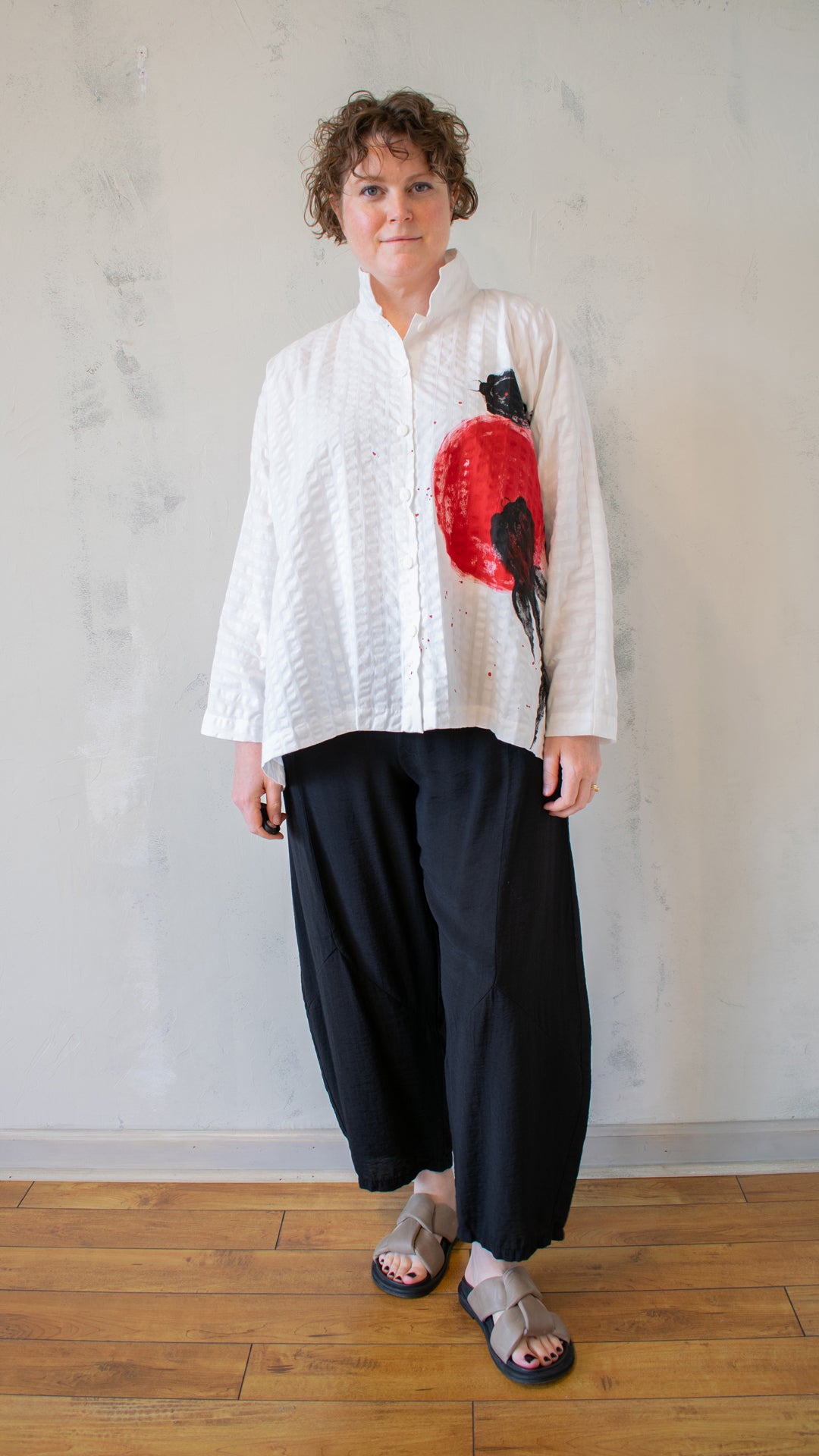 Mandarin Swing Button Down – Koi and Sun