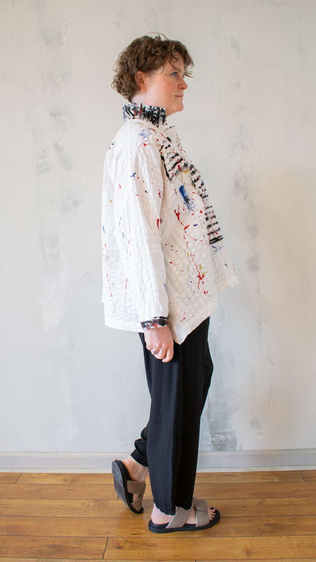 Mandarin Swing Button Down – Splatter Art