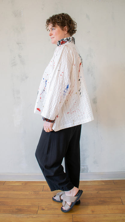 Mandarin Swing Button Down – Splatter Art