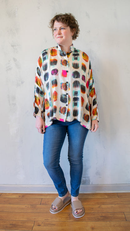 Painter's Grid Swing Blouse