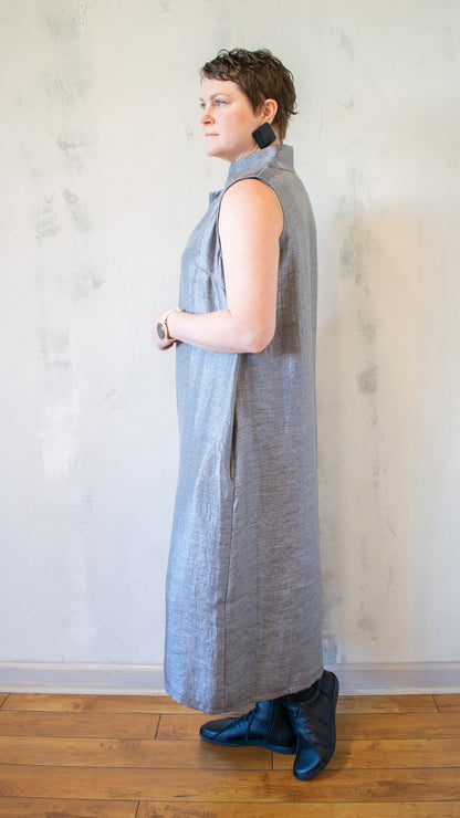 Silver Straight Line Dress
