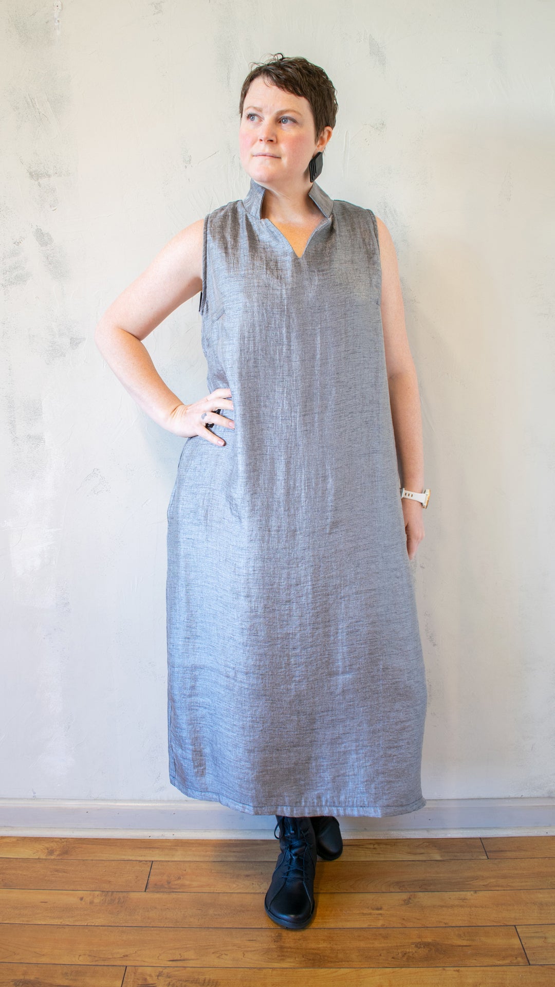 Silver Straight Line Dress