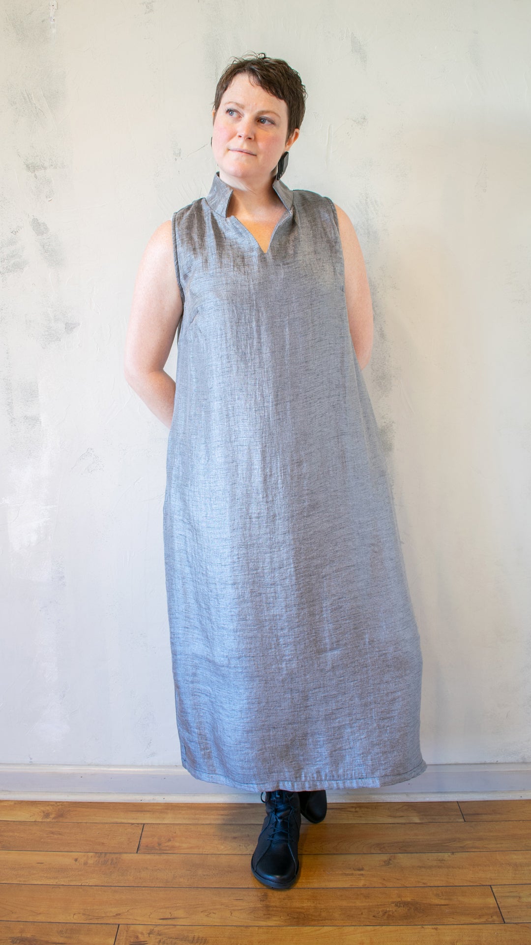 Silver Straight Line Dress