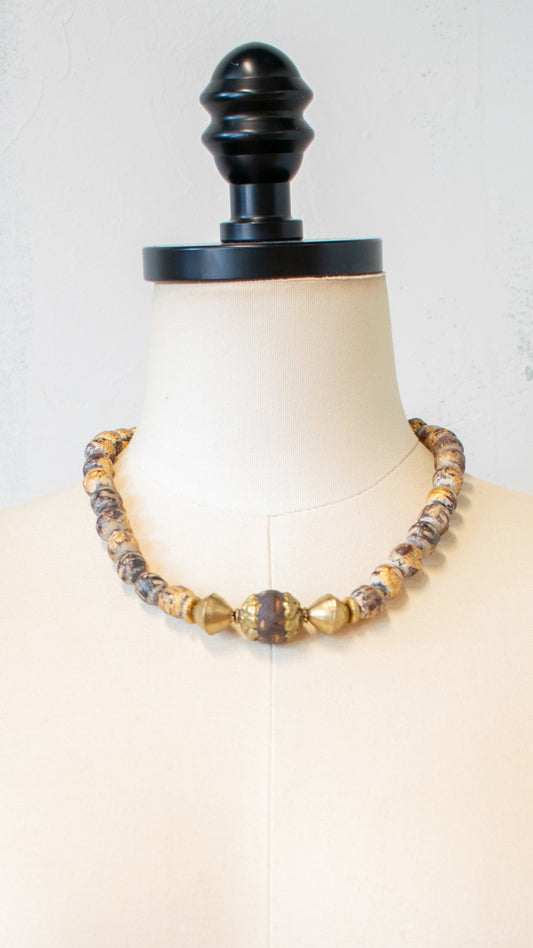 Fossil and Brass Choker