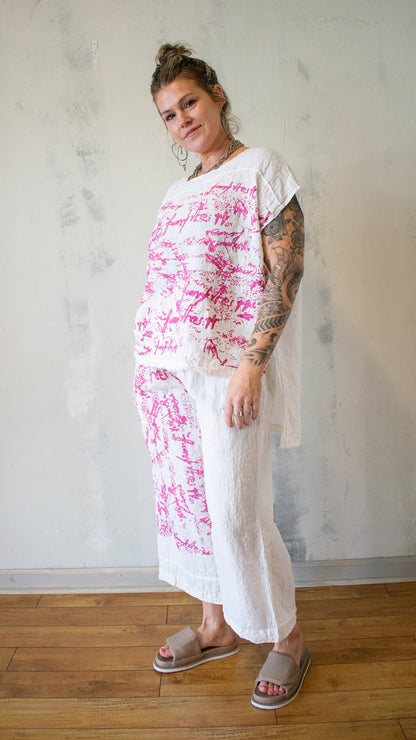 Scripted Linen Box Top