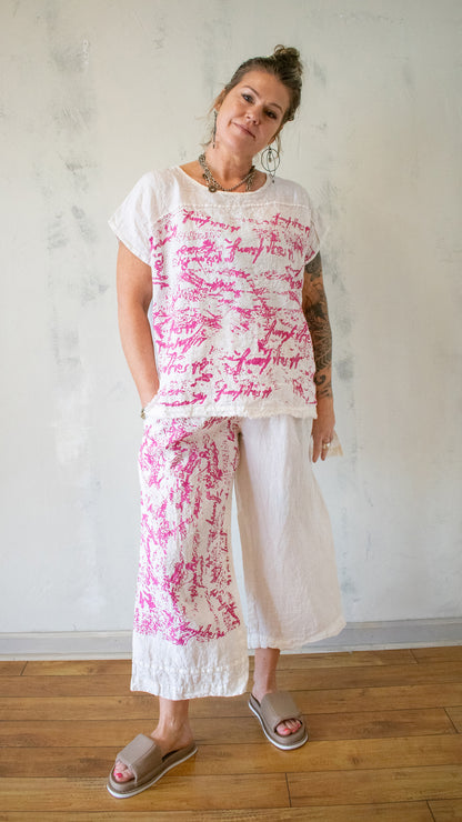Scripted Linen Box Top