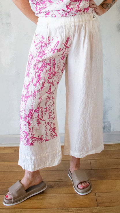 Scripted Linen Pant