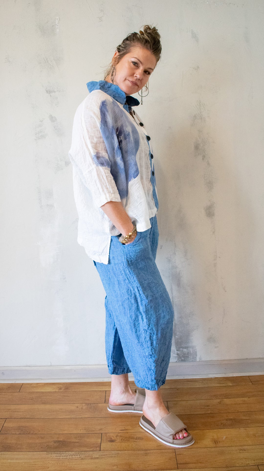 Indigo Ease Barrel Pant