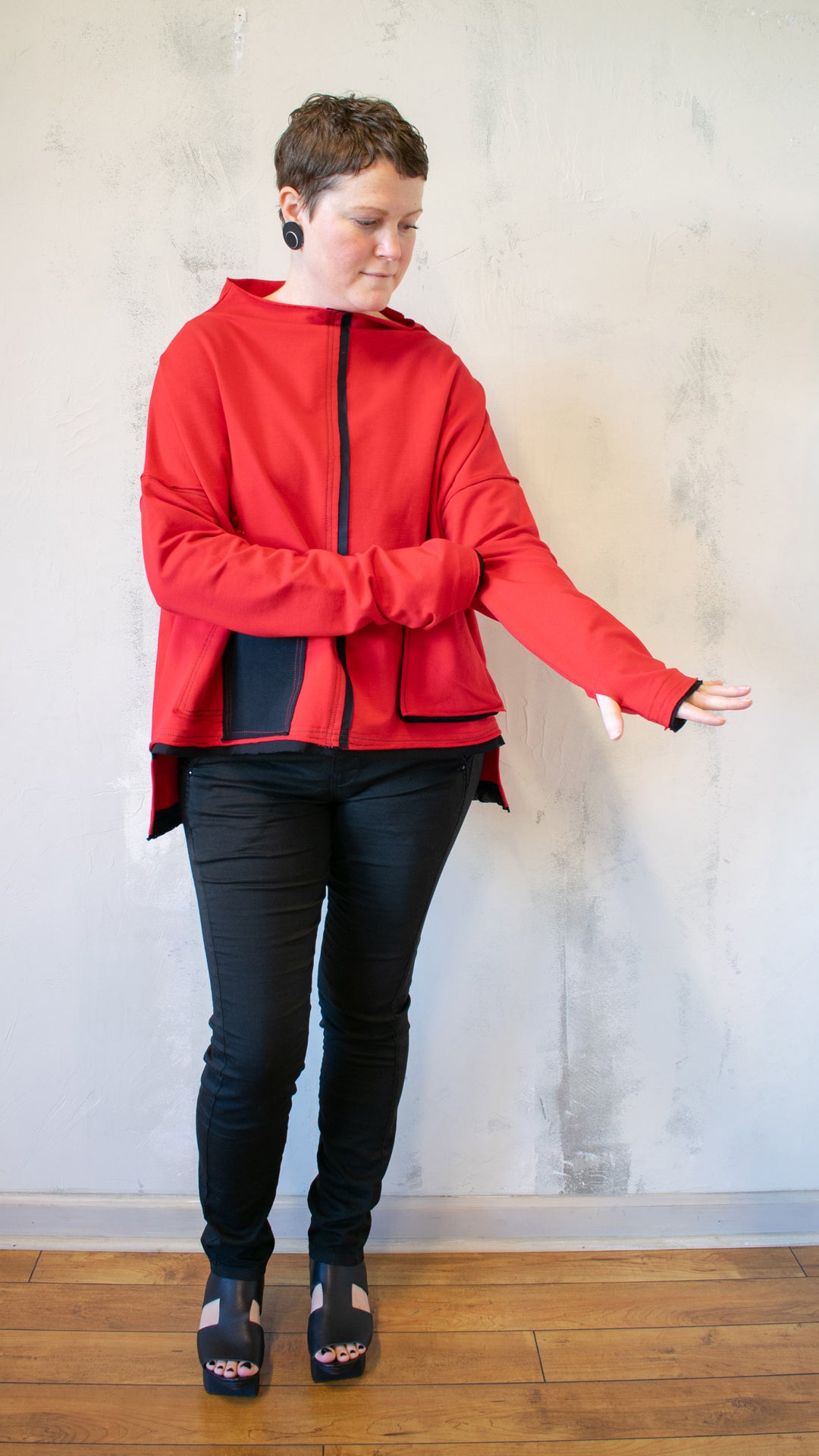 Patch Pocket Tunic in Red