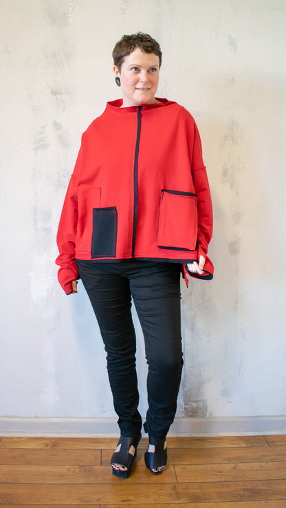 Patch Pocket Tunic in Red