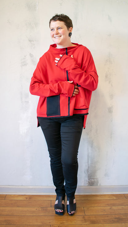 Patch Pocket Tunic in Red