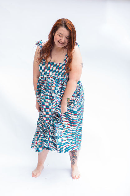 Snack Dress, Handwoven Stripe