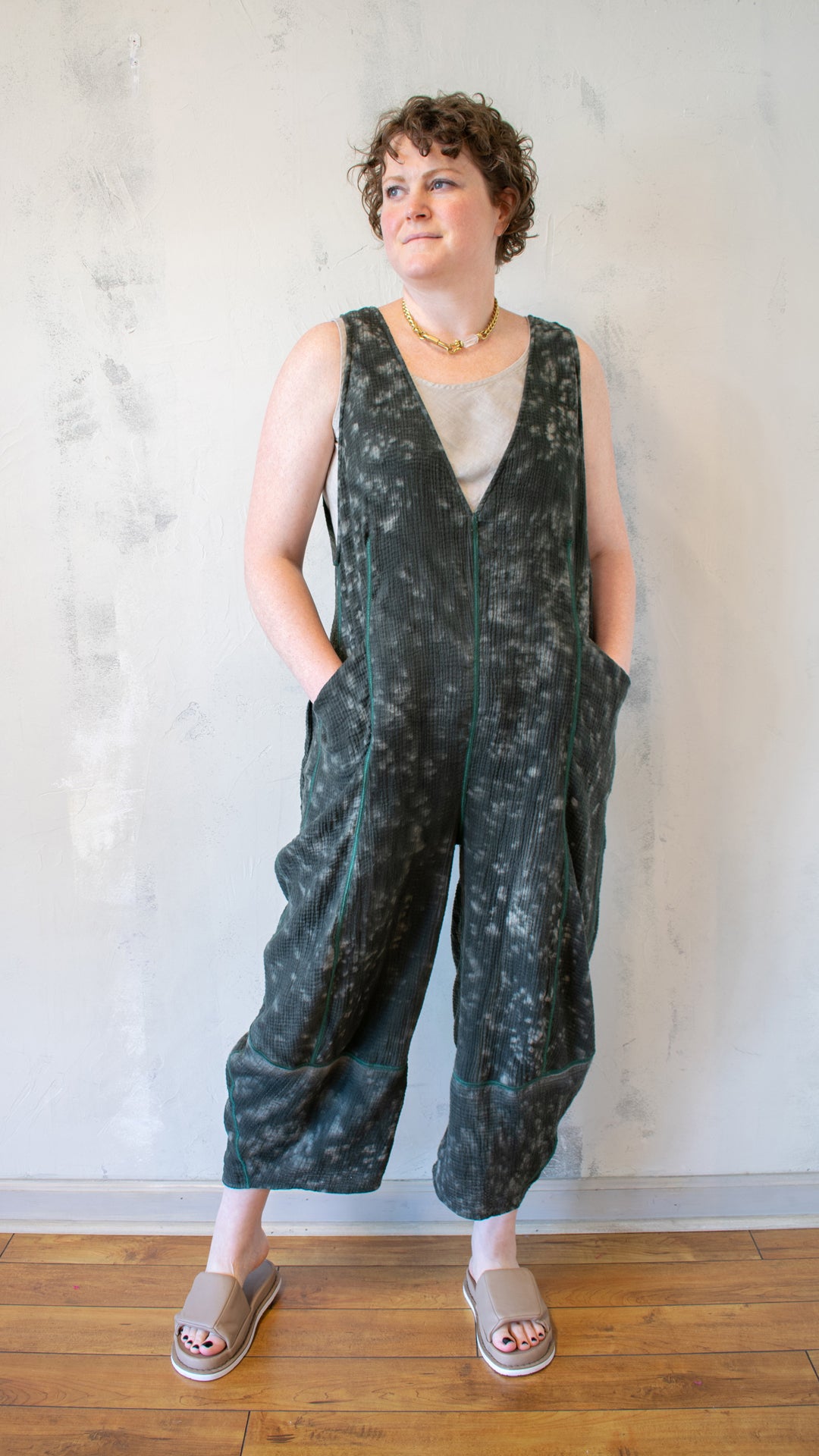 Kantha V-Neck Jumpsuit